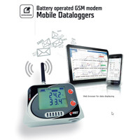 U0414M Mobiler Temperatur GSM Datenlogger für 4 externe Pt1000 Sensoren und mit interner Batterie von Comet System
