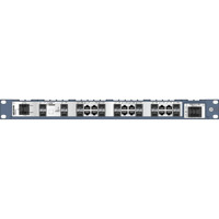 RedFox-5728-E-F16G-T12G-LV Substation Automation Switch mit 16x SFP und 12x RJ45 Ports von Westermo Illustration Anschlüsse