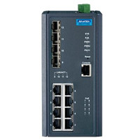 EKI-7712G-2FV Industrieller Netzwerk Switch mit 8x RJ45 Ports, 4x SFP Slots und 2x VDSL2 Modulen von Advantech Front