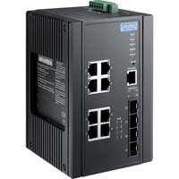 EKI-7712G-4FMPI Advantech 6G PoE + 2G Mega PoE + 4G SFP Port Gigabit Managed Redundant Industrie Mega PoE Switch