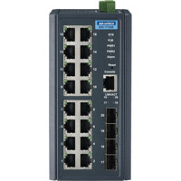 EKI-7720E-4FI industrieller Managed Switch mit 16 Fast Ethernet und 4 SFP Ports von Advantech Front