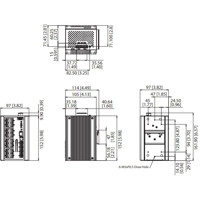 EKI-7720G-4FPI Gigabit PoE Switch mit 16x GE und 4x SFP von Advantech Zeichnung