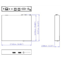 CE924R USB DisplayPort Dual View HDBaseT 2.0 KVM Extender für Auflösungen bis 4K30 (Single View) oder 1080p (Dual View) von ATEN Receiver Zeichnung