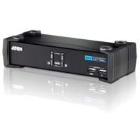 CS1762A von Aten ist ein USB-KVM-Switch mit 2 Ports für DVI-Grafik und Tonübertragung mit USB-Hub.