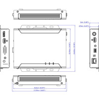VE3912T kompakter DisplayPort, HDMI und VGA Switch mit einem HDBaseT Sender von Aten Zeichnung
