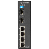 LPH1006A-R2 industrieller PoE Ethernet Switch mit 4x GbE und 2x SFP Ports von Black Box von vorne