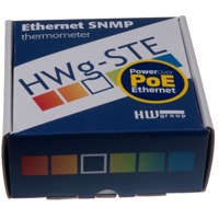 Verpackung eines HWg-STE Power over Ethernet Thermo-/Hygrometers von HW group.
