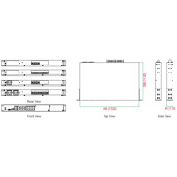 IKS-6728A Serie modulare Managed Ethernet Switches mit 4x RJ45/SFP Combo Ports und bis zu 24x Ethernet Anschlüssen von Moxa Zeichnung
