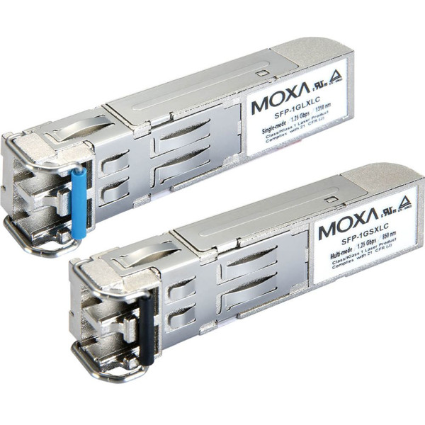 SFP-1G Serie Hot-Pluggable Gigabit Ethernet Module mit Single- oder Multi-Mode LC Steckern von Moxa