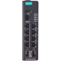 TSN-G5008-2GTXSFP Managed 8-Port Gigabit Ethernet Switch mit 6x RJ45 udn 2x RJ45/SFP Combo Ports von Moxa Front