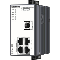 L105-S1 industrieller Layer 2 Netzwerk Switch mit 4x RJ45 Ports und 1x RS-232 Schnittstelle von Westermo Illustration