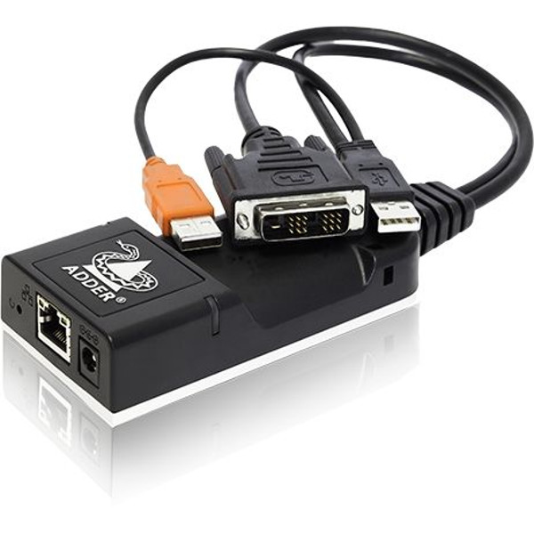 ADDERLink Infinity 101T DVI ZeroU IP KVM Dongle Transmitter mit 1x DVI und 2x USB 2.0 Anschlüssen von Adder