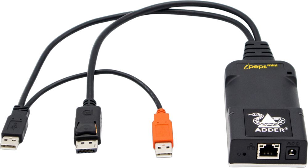 ADDERLink ipeps mini DP ZeroU DisplayPort KVM over IP Lösung von Adder Ein-Ausgänge