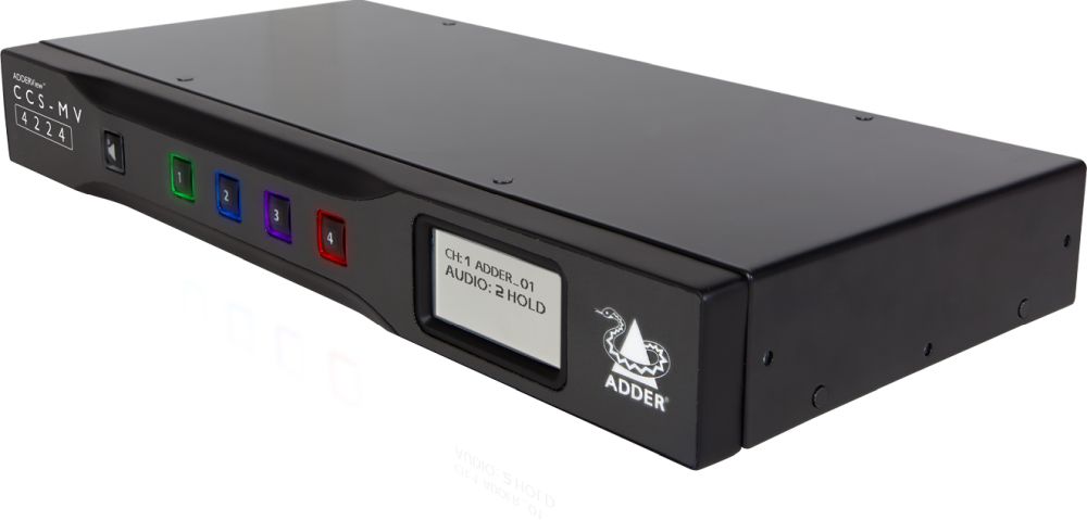 ADDERView CCS-MV 4224 4K Multiviewer Switch von Adder gedreht