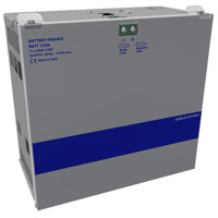 Batteriemodul mit 2x 12V DC 12Ah Batterien von ADEL system zur Versorgung von USVs.