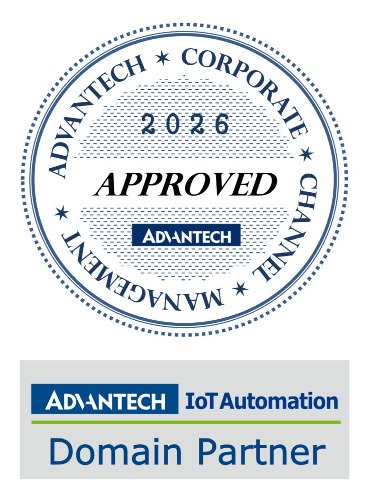 Advantech Approved 2026 und Domain Partner Logos für BellEquip