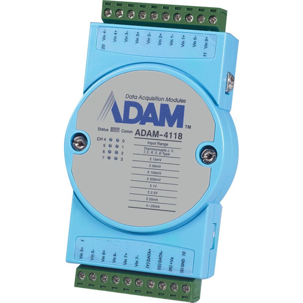 ADAM-4118 Robustes 16-Bit Remote I/O RS485 Modul mit 8x Thermoelement Eingängen von Advantech