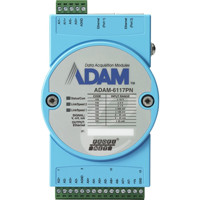 ADAM-6117PN PROFINET Eingangsmodul mit 8x analogen Eingangskanälen und 2x RJ45 LAN Ports von Advantech Front
