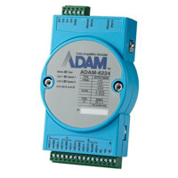 ADAM-6224 Modbus TCP Modul von Advantech mit 4 analogen Eingängen und Ausgängen.