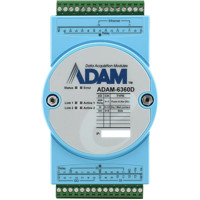 ADAM-6360D Modbus/OPC UA Ethernet Remote I/O Modul mit 8x Releais (SSR), 14x digitalen Eingängen und 6x digitalen Ausgängen von Advantech Front