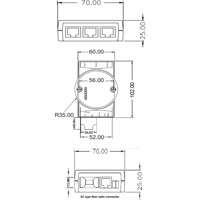ADAM-6521 unverwalteter Fast Ethernet Switch mit 4x RJ45 und 1x Multimode SC von Advantech Zeichnung
