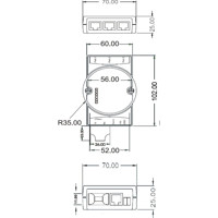 ADAM-6521S Unmanaged Industrie Switch mit 4x RJ45 Fast Ethernet und 1x Singlemode SC von Advantech Zeichnung