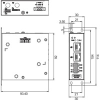 Zeichnung des ECU-1051 intelligentes Kommunikationsgateway von Advantech