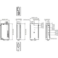 EKI-1211 1-Port Modbus Gateway mit 1x RJ45 und 1x RS-232/422/485 Port von Advantech Zeichnung