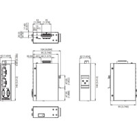 EKI-1242IPNMS industrielles Netzwerk Gateway für Modbus RTU/TCP und PROFINET Geräte von Advantech Zeichnung