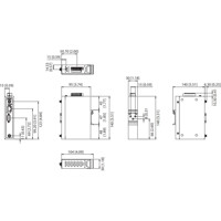 EKI-1361-MB 802.11 a/b/g/n Wi-Fi Modbus Gateway für ein RS232/422/485 Gerät von Advantech Zeichnung