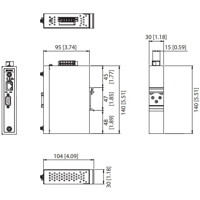 EKI-1361serieller Geräteserver für die Verbindung von RS232/422/485 zu WLAN von Advantech Zeichnung