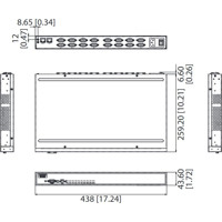 EKI-1526 16-Port serieller RS-232/422/485 Geräte Server von Advantech Zeichnung
