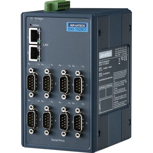 EKI-1528CI-DR 8-Port RS232/422/485 Geräteserver mit 2x 10/100 Mbps Ethernet von Advantech