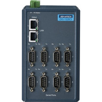 EKI-1528CI-DR 8-Port RS232/422/485 Geräteserver mit 2x 10/100 Mbps Ethernet von Advantech von vorne