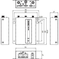 EKI-1642I industrieller 4G Mobilfunkrouter mit GPS von Advantech Zeichnung