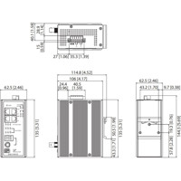 EKI-1751PI-RR Ethernet über VDSL2 Extender mit 4x 10/100 Mbps RJ45 PoE Ports von Advantech Zeichnung