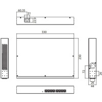 EKI-2408X Unmanaged 10G Ethernet Switch mit 8x Ethernet Anschlüssen von Advantech Zeichnung