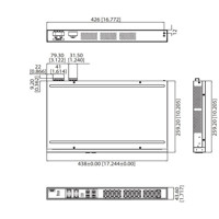 EKI-2428G-4CI unverwalteter Gigabit Ethernet Switch mit 24x GE und 4x Combo Ports von Advantech Zeichnung