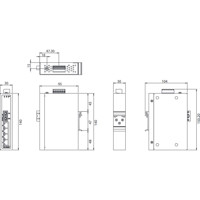 EKI-2525MI-ST Unverwalteter Ethernet Switch mit 1x Multimode ST und 4x Fast Ethernet Ports von Advantech Zeichnung