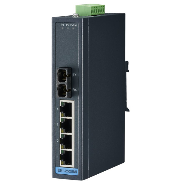 EKI-2525MI Unmanaged Industrieswitch mit 4x FE und 1x MM SC von Advantech