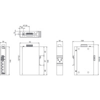 EKI-2525MI Unmanaged Industrieswitch mit 4x FE und 1x MM SC von Advantech Zeichnung