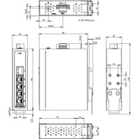 EKI-2525NI Unmanaged PROFINET Ethernet Switch mit 5x RJ45 Ports von Advantech Zeichnung