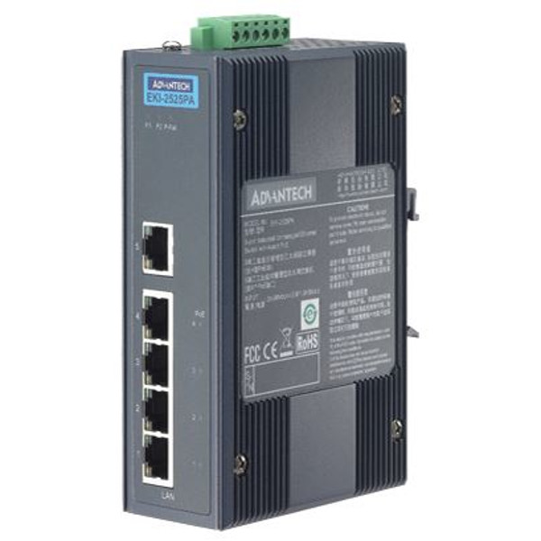 EKI-2525PA Advantech 4FE PoE+1FE Unmanaged PoE Ethernet Switch
