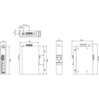 EKI-2525SI-ST Unmanaged Fast Etherne Switch mit 1x Singlemode ST und 4x RJ45 Ports von Advantech Zeichnung