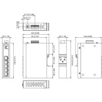 EKI-2705E-1GPI Unmanaged 5-Port PoE Switch von Advantech  Zeichnung