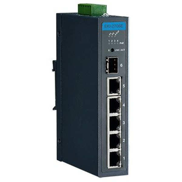 Advantech EKI-2706E-1GFP 4FE PoE+1G+1G SFP Unmanaged Ethernet Switch