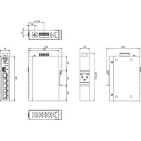 EKI-2706E-1GFPI Unmanaged PoE Industrie Switch mit 4x FE, 1x G und 1x SFP von Advantech Zeichnung