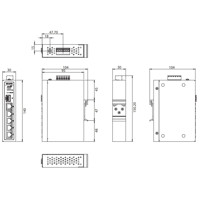EKI-2706G-1GFPI industrieller Unmanaged Gigabit PoE Switch von Advantech Zeichnung