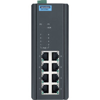 EKI-2708G-PI Unmanaged 8-Port Gigabit PoE Switch von Advantech Front Front Ansicht des EKI-2708G-PI Unmanaged 8-Port Gigabit PoE Switch von Advantech