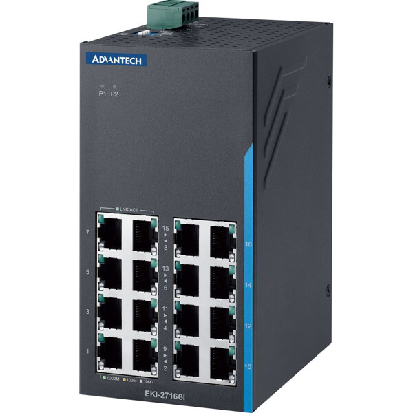 EKI-2716GI Advantech Unmanaged Gigabit Ethernet Switch